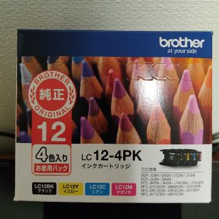 ブラザー(brother)の【未開封】【ブラザー純正・LC12-4PK】インクカートリッジ4色パック(PC周辺機器)