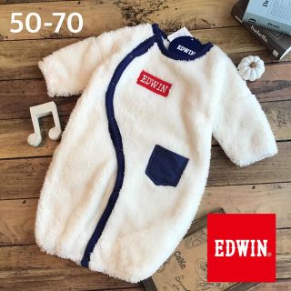 エドウィン(EDWIN)の【50-70】エドウィン 長袖 2way ボア  カバーオール 白系(カバーオール)