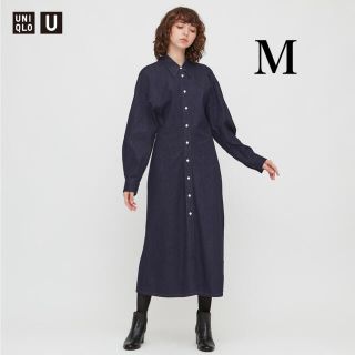 ユニクロ(UNIQLO)のユニクロ　ユニクロユー　ユニクロu  ルメール デニムロングシャツワンピース　M(ロングワンピース/マキシワンピース)