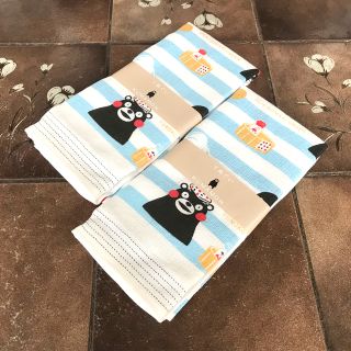 スモモ様専用布ごよみ てぬぐいたおる くまモンボーダー温泉2枚セット送料込み(タオル/バス用品)