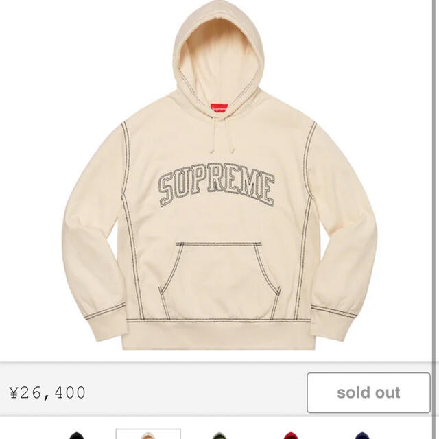 トップスSupreme Big Stitch Hooded Sweatshirt