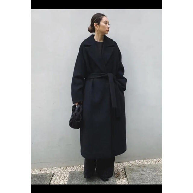 19FW Relax loose gown coat RIM.ARK BLACK - 2