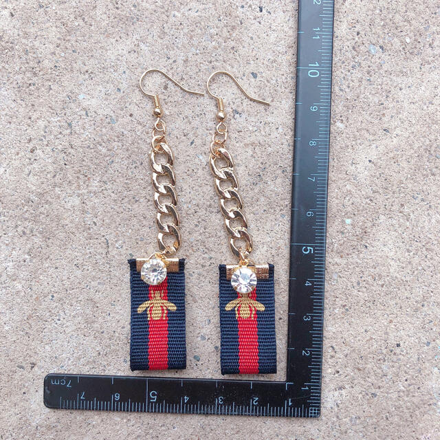 -joli- ハンドメイド　ピアス　GUCCI風♡ ハンドメイドのアクセサリー(ピアス)の商品写真