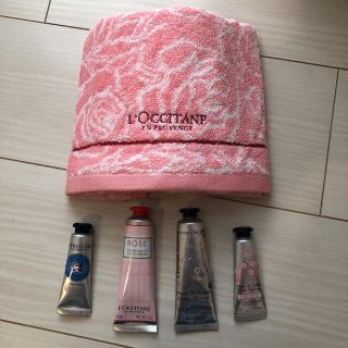 ロクシタン(L'OCCITANE)のロクシタン ハンドクリーム 4点　30mlx2本　10mlx2本　ハンドタオル(ハンドクリーム)