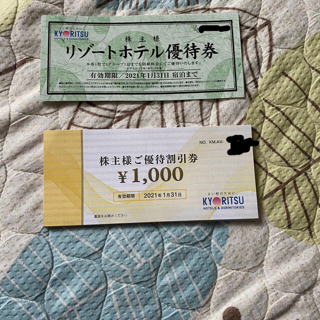 共立メンテナンス 株主優待券24000円分、リゾートホテル券2枚 WEB限定