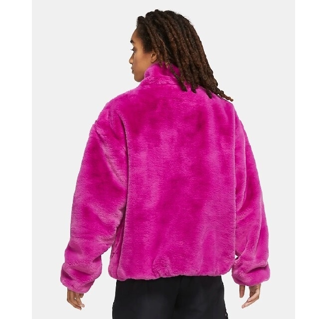 NIKE(ナイキ)のnike フェイクファージャケット pink XL レディースのジャケット/アウター(毛皮/ファーコート)の商品写真