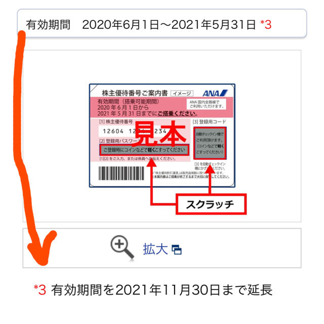 ANA(全日本空輸)(エーエヌエー(ゼンニッポンクウユ))のANA 株主優待券１枚 2021/11/30有効期間 チケットの優待券/割引券(その他)の商品写真