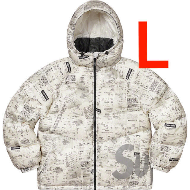 Supreme - Supreme Hooded Down jacket レシート Lサイズ