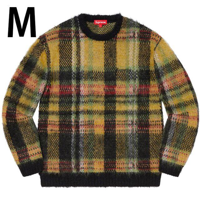 supreme Brushed Plaid Sweater サイズM