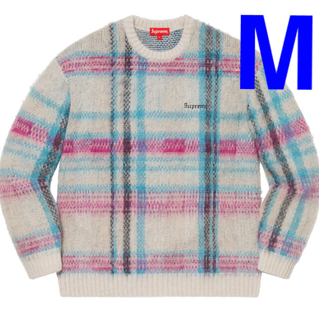 supreme brushed plaid sweater