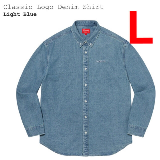 supreme Classic Logo Denim Shirt L