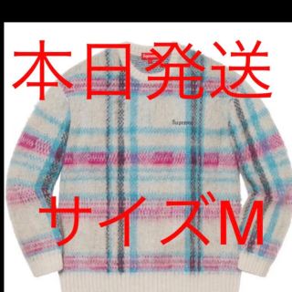 supreme Brushed Plaid Sweater サイズM