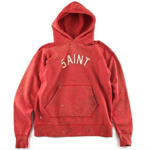 saint michael 赤パーカー L hoodie readymade