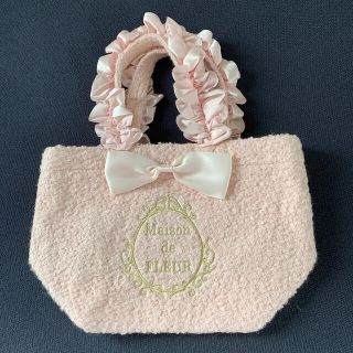 メゾンドフルール(Maison de FLEUR)の希少メゾンドフルール  ピンクツィードバッグ美品(トートバッグ)