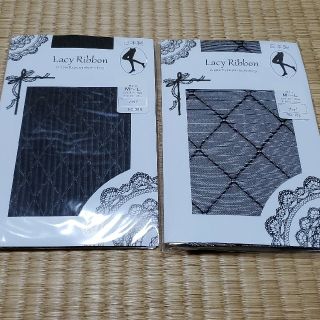 ★まとめ割OK★　新品、未開封　黒柄タイツ　２足(タイツ/ストッキング)