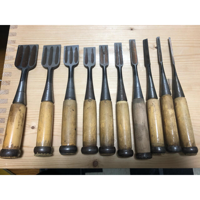 正繁 鑿 10本 ノミ 大工道具 彫刻 木工 三木 正繁 鑿 10本 ノミ 大工道具 彫刻 木工 三木