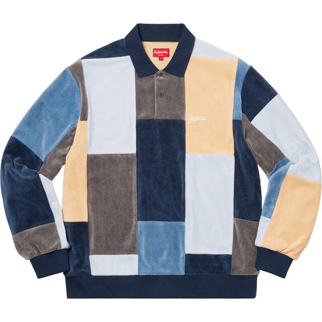 supreme patchwork ベロアポロシャツ