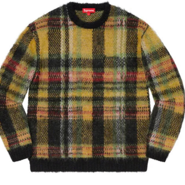 Supreme Brushed Plaid Sweater XL Black