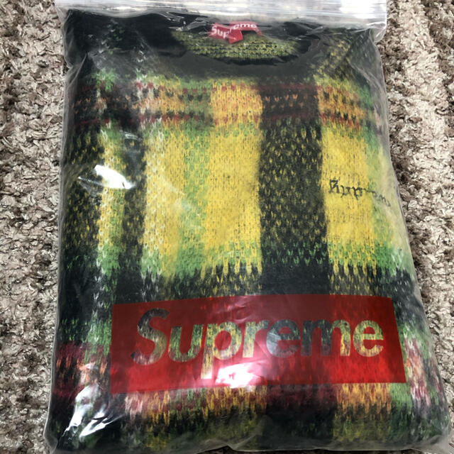 黒 L Supreme Brushed Plaid Sweater セーター