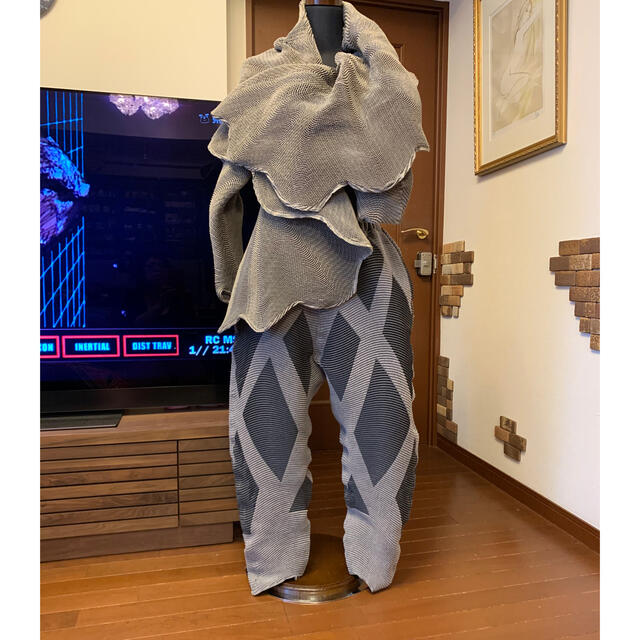 ISSEY MIYAKE(イッセイミヤケ)のイッセイミヤケ　２０１９AW スチームストレッチ　ジオメトリックパンツ レディースのパンツ(カジュアルパンツ)の商品写真