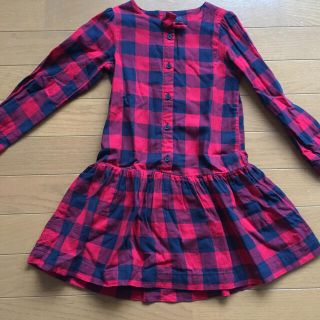 ベビーギャップ(babyGAP)の美品 baby gap ブロックチェック の シャツワンピース 110cm(ワンピース)