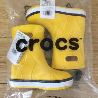 クロックス(crocs)のクロックス レインブーツ キッズ イエロー C10(17.5cm)(長靴/レインシューズ)