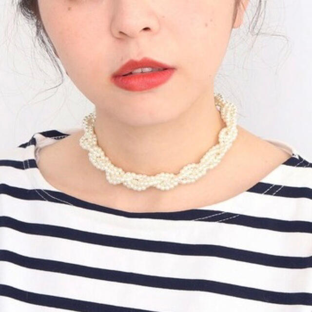 Dot&Stripes CHILDWOMAN(ドットアンドストライプスチャイルドウーマン)の！mikigon様専用！未使用品◉サテンリボン2wayパールネックレス レディースのアクセサリー(ネックレス)の商品写真