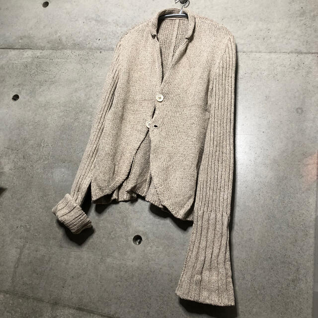 Yohji Yamamoto(ヨウジヤマモト)のヨウジヤマモト｜ジャケット風カーディガンシルク編み【中古】 メンズのトップス(カーディガン)の商品写真