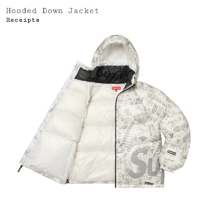 supreme hooded down jacket receipts レシート