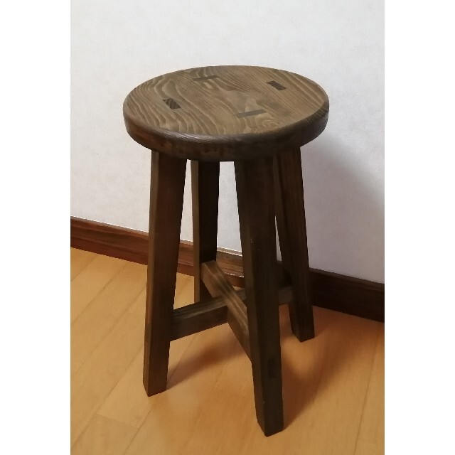 木製スツール　高さ45cm　丸椅子　stool