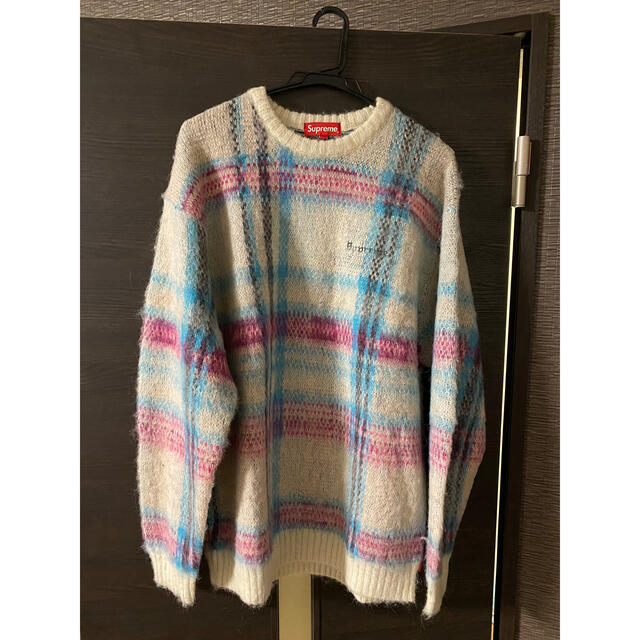 supreme  brushed plaid sweater Sサイズ