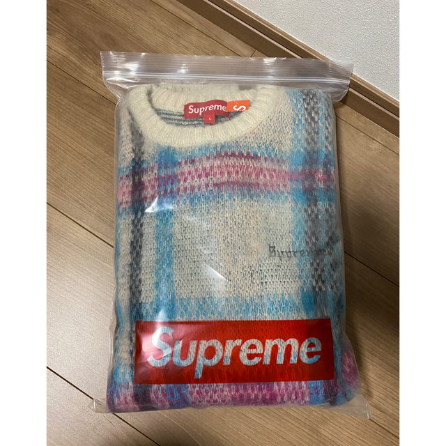 supreme  brushed plaid sweater Sサイズ