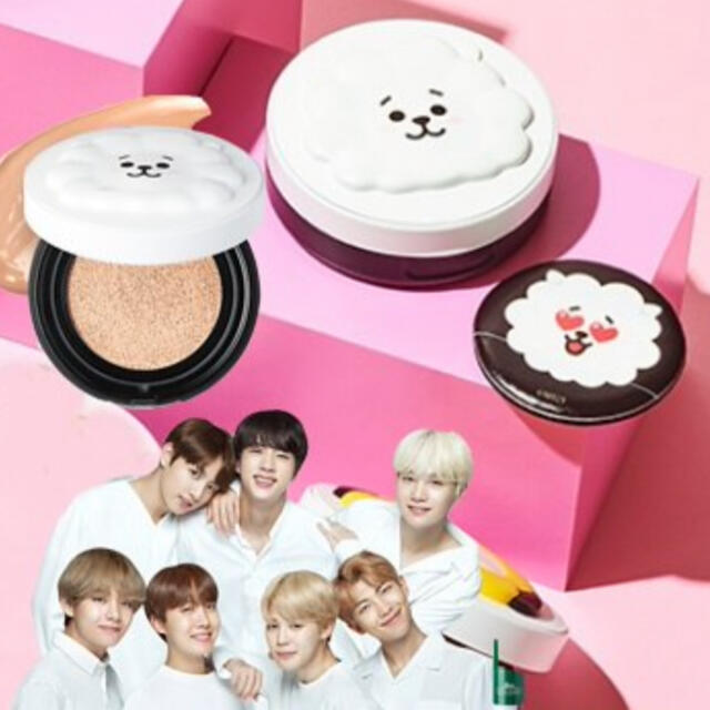 防弾少年団(BTS)(ボウダンショウネンダン)の新品　BT21 VT BTS  クッションファンデーション　 アイボリー　 RJ コスメ/美容のベースメイク/化粧品(ファンデーション)の商品写真