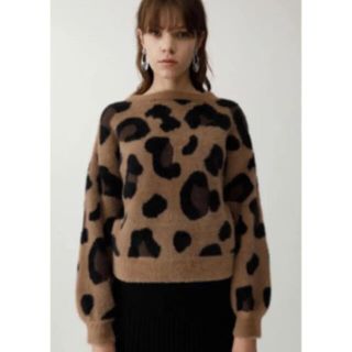 マウジー(moussy)のLEOPARD SHAGGY KNIT/レオパードシャギーニット(ニット/セーター)