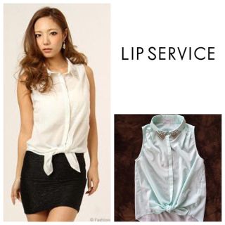 リップサービス(LIP SERVICE)のノースリビジューシャツ♡(シャツ/ブラウス(半袖/袖なし))