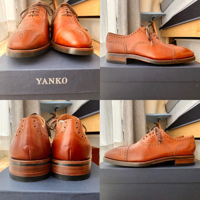 YANKO(ヤンコ)の定価4.6万 ヤンコ YANKO セミグローブ ウィングチップ メンズの靴/シューズ(ドレス/ビジネス)の商品写真