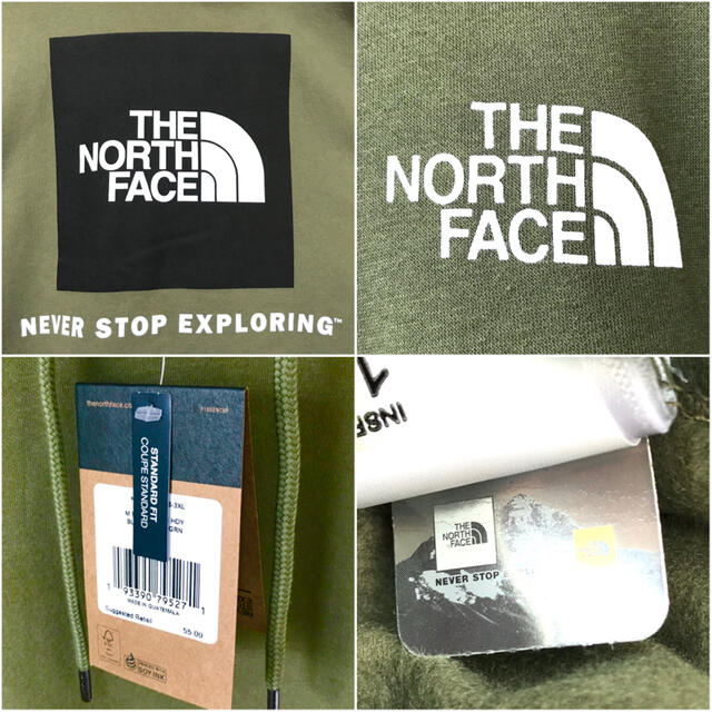 THE NORTH FACE(ザノースフェイス)の超ビッグ ♪ 4XL相当 新品 ノースフェイス BOX パーカー オリーブ メンズのトップス(パーカー)の商品写真