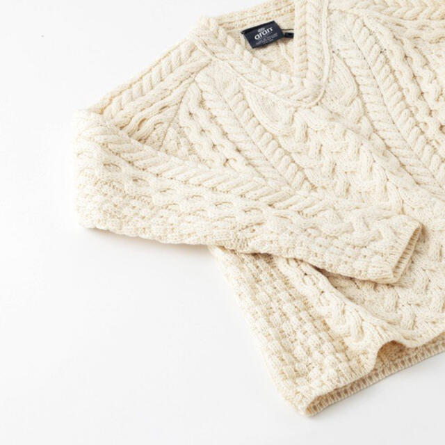 aran woolen mills アラン ケーブルニット vネック 英国