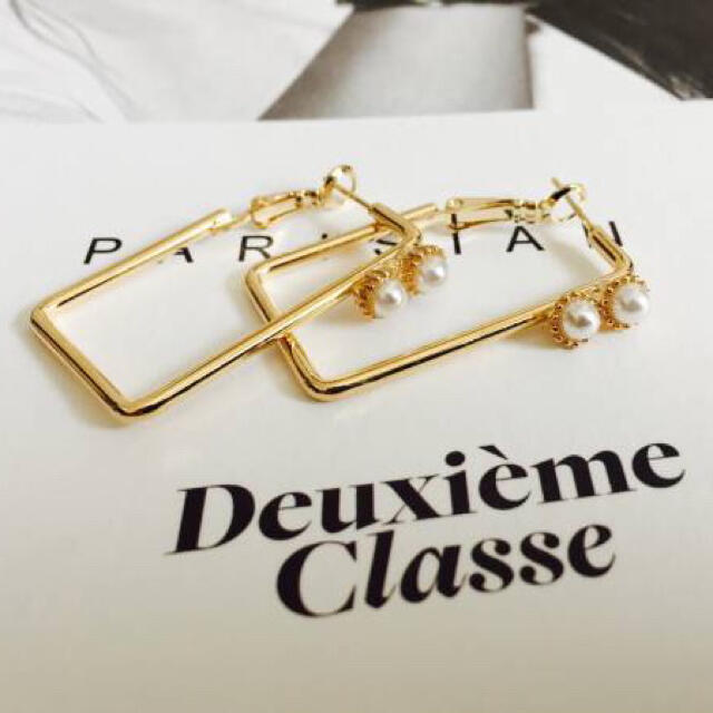 ★新品 DEUXIEME CLASSE ドゥーズィエムクラススクエアパールピアス