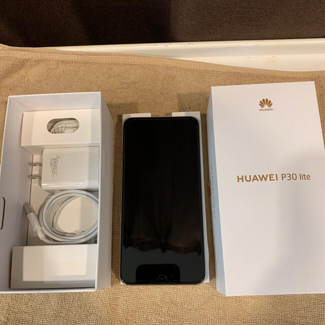 【美品】HUAWEI P30 lite パールホワイト 64 GB SIMフリースマホ/家電/カメラ