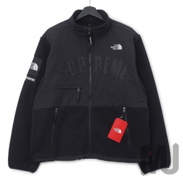 フリースsupreme ×ノースフェイス フリース アークロゴ 黒