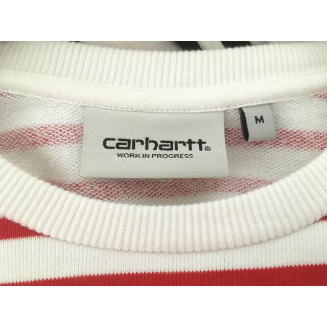 carhartt(カーハート)のcarhartt 赤×白ボーダースウェットMサイズ レディースのトップス(トレーナー/スウェット)の商品写真