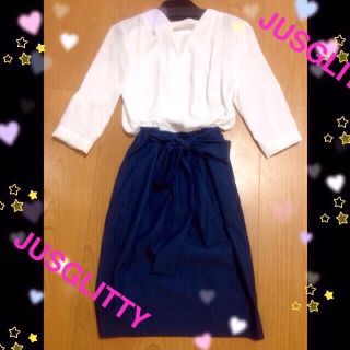 ジャスグリッティー(JUSGLITTY)の♡ジャス  フロントリボン ワンピース♡(ひざ丈ワンピース)