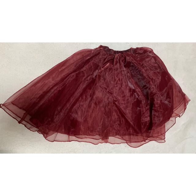 チュールスカート　レッド　赤　ミニスカート　ダンス　衣装　仮装 レディースのスカート(ミニスカート)の商品写真