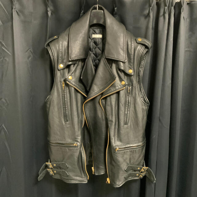 4 美品 FACETASM ダブルレザーライダースジャケット ブラック 黒