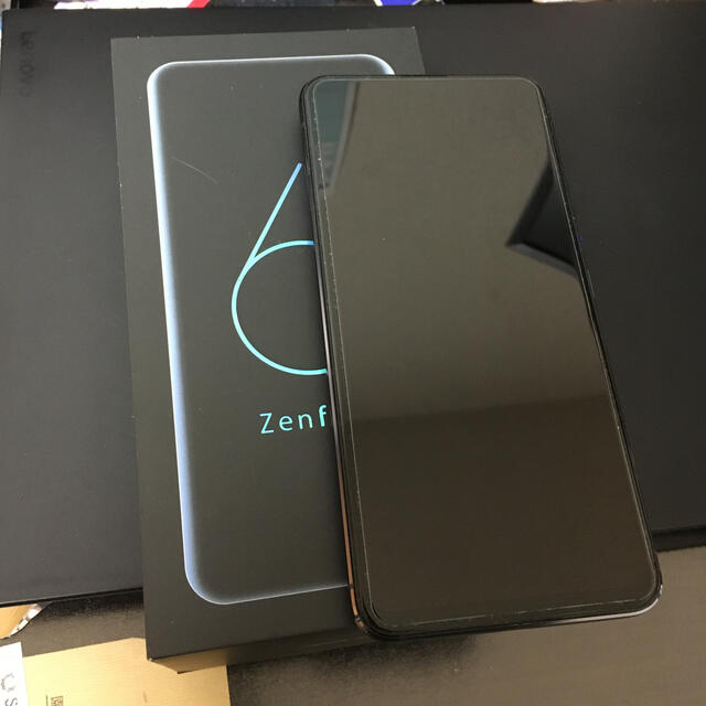 スマートフォン本体美品 ZenFone6 国内版SIMフリー ８G ブラック ZS630KL