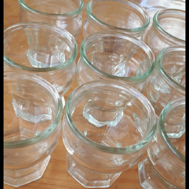 プリン容器×9個 プリンカップ 製菓 ガラス容器 空き瓶 インテリア/住まい/日用品のキッチン/食器(容器)の商品写真