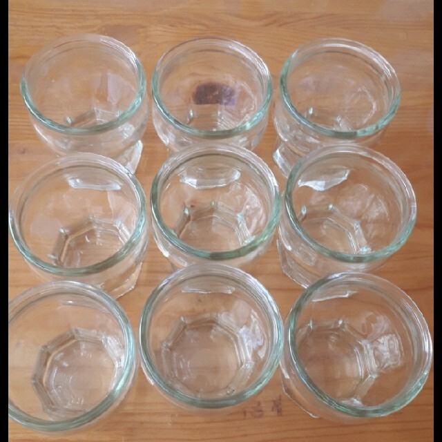 プリン容器×9個 プリンカップ 製菓 ガラス容器 空き瓶 インテリア/住まい/日用品のキッチン/食器(容器)の商品写真