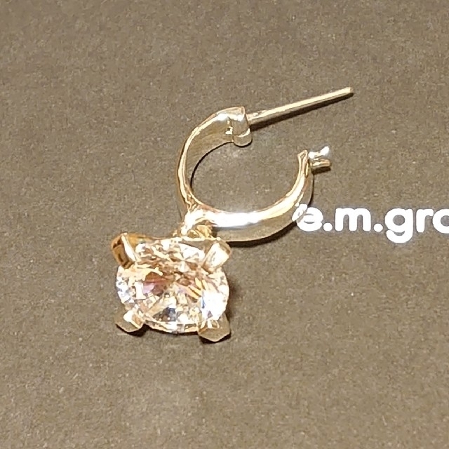 代引き不可】 イーエム シルバージルコニアフープピアス ピアス(片耳用