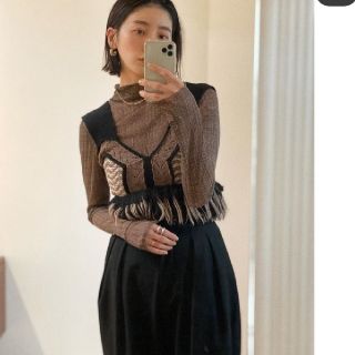 トゥデイフル(TODAYFUL)のTODAYFULJacquard Fringe Bustier　ビスチェ(ニット/セーター)